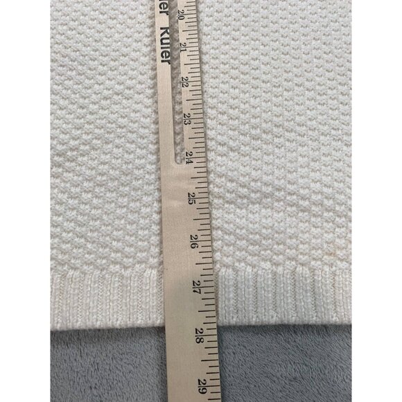 Talbots Sweater Women Medium White Knit Turtleneck Button Side Long Sleeve CN904 - Picture 7 of 11